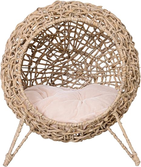 Panier Chat Lit Chat Cosy Grand Confort Dim O 52 X 58h Cm Coussin Moelleux Inclus Resine Tressee Imitation Rotin Beige Amazon Fr Animalerie