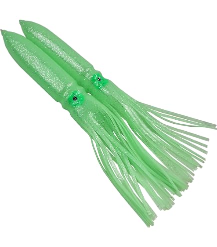 Shell Bulb Squid Lures, White for Trolling, Skirted Design, 10-Pack