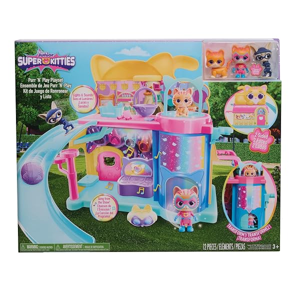 JUST PLAY DISNEY JUNIOR SUPERKITTENS SET 51CM WIDE WITH SOUND AND LIGHT EFFECTS, 10 ACCESSORIES, IMITATION GAMES, TOYS FOR CHILDREN OF 3