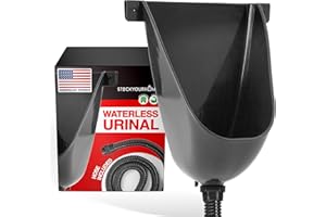 Stock Your Home Waterless Urinal for Men (Black), Plastic Urinals for Men's Garage, Shed, or Backyard, Wall Mount Urine Diverter and Outdoor Camper Urinals, Portable Urinal for Men, Waterless Toilet
