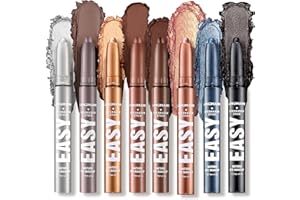 LANGMANNI Eyeshadow Stick,8 PCS Waterproof Multi-Color Eyeshadow Pen Set,Creamy Long-Lasting Eye Makeup Kit,Natural & Shimmer Shades Contour Stick,Perfect Gifts For Women (#F-8 Colors)