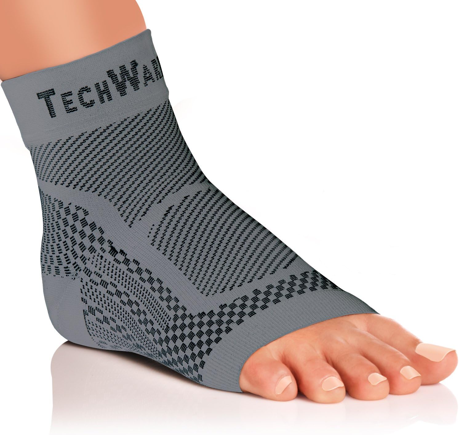 TechWare Pro Ankle Brace Compression Sleeve - Relieves Achilles Tendonitis, Joint Pain. Plantar Fasciitis Sock with Foot Arch Support Reduces Swelling & Heel Spur Pain. Injury Recovery for Sports : Sports & Outdoors