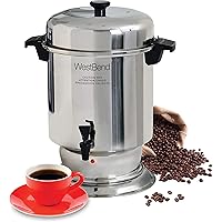 West Bend 13550 Polished Stainless Steel Commercial Coffee Urn Features Automatic Temperature Control Large Capacity…