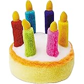 Multipet Plush 5.5-Inch Musical Birthday Cake Dog Toy (1 Count), All Breed Sizes