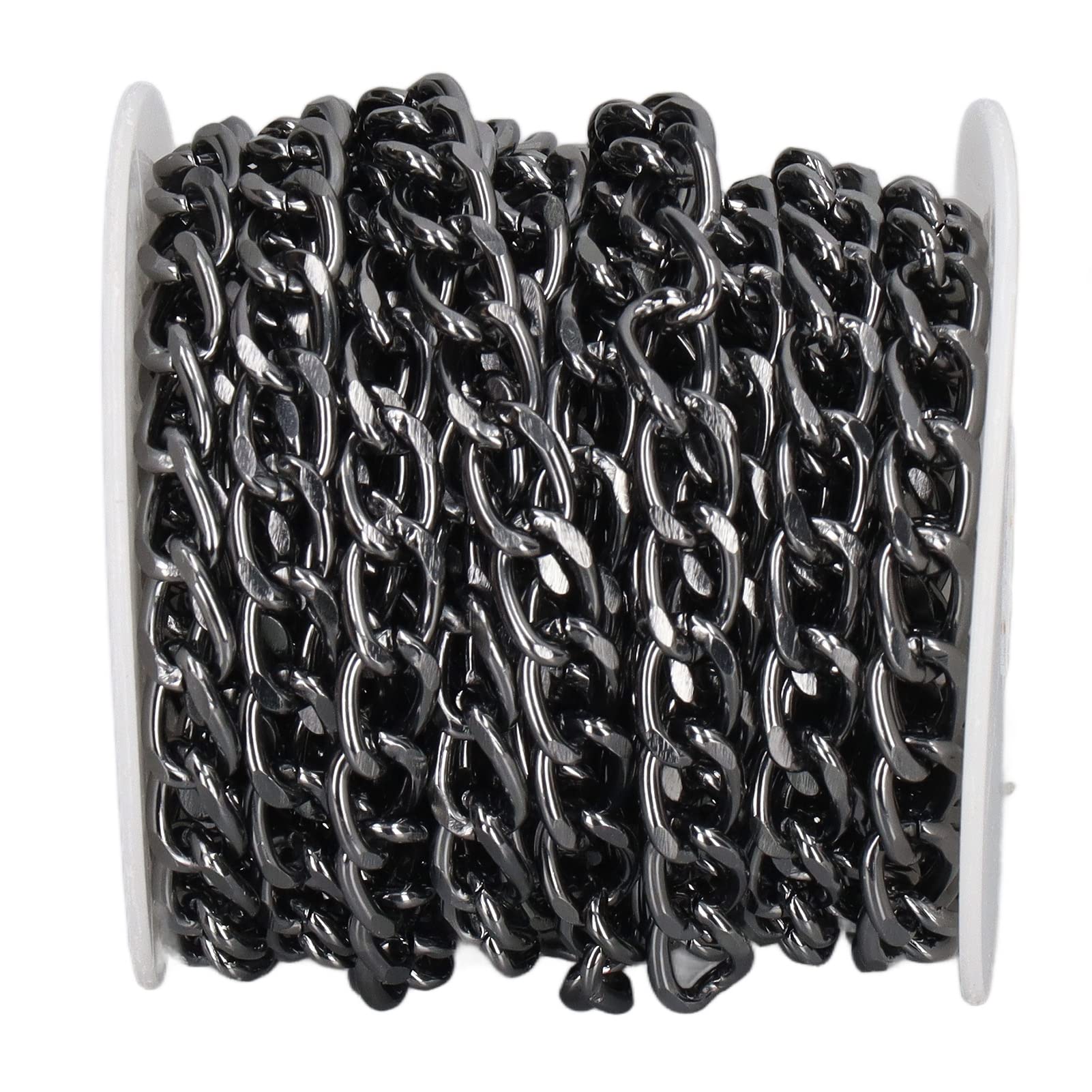 16.4 Feet Aluminum Black, Jewelry Making Chains Jewelry Findings Curb Chains Metal Craft Chain Link Chain Roll Supplies for Jewelry Making Accessories