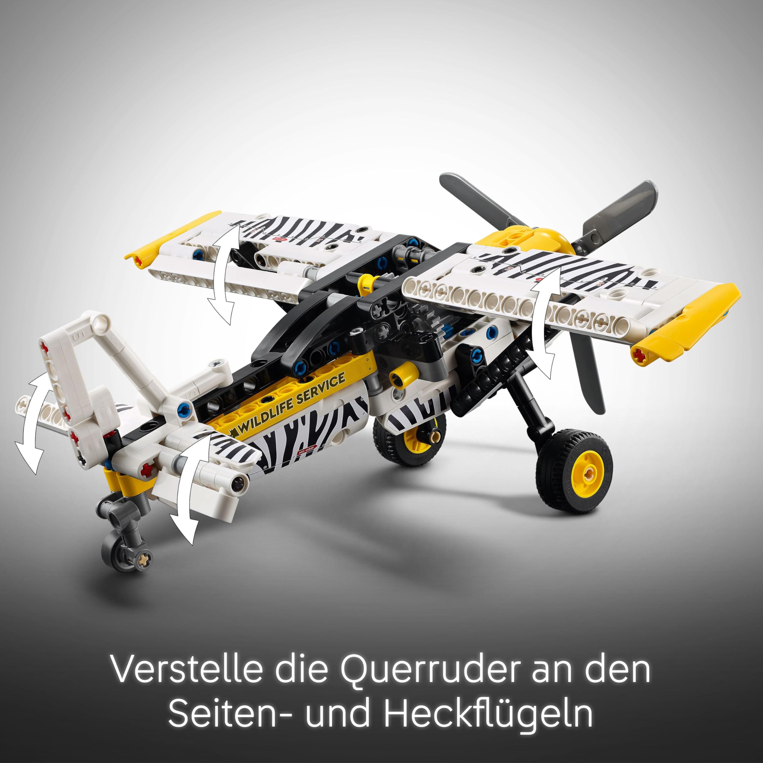 LEGO Technic Propellerflugzeug, Baubares Flugzeug Spielzeug für Kinder, Geschenk für Jungen und Mädchen ab 8 Jahren, Modellflugzeug mit drehendem Propeller und 4-Zylinderkolbenmotor 42198 4
