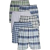 George Men's Moisture-Wicking Stretch Woven Boxers 6-Pack with Odor Control