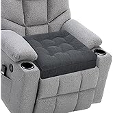 HAVARGO Recliner Cushions for Elderly, 20x20x5 Inch Thick Chair Cushion Patent Design Soft Tufted Dual Layer Booster Seat Cushions for Seniors Recliner Risers Gray 1P