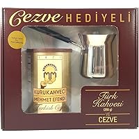 Mehmet Efendi Turkish Coffee 8.8oz w/ Stainless Steel Coffee Pot