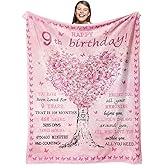 Gevuto 9 Year Old Girl Gifts Ideas, Birthday Gifts for 9 Year Old Girls Throw Blankets 50"X60", 9th Bday Decorations for Girl