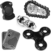 5 Pcs Fidget Toys Adults Metal Figette Spinner Magnet Slider for Teen Boys Quiet Office Desk Cool Gadgets Pain Stim Anxiety Stress Relief Items ADHD Autism Figets Magnetic Gifts for Teens EDC for Men