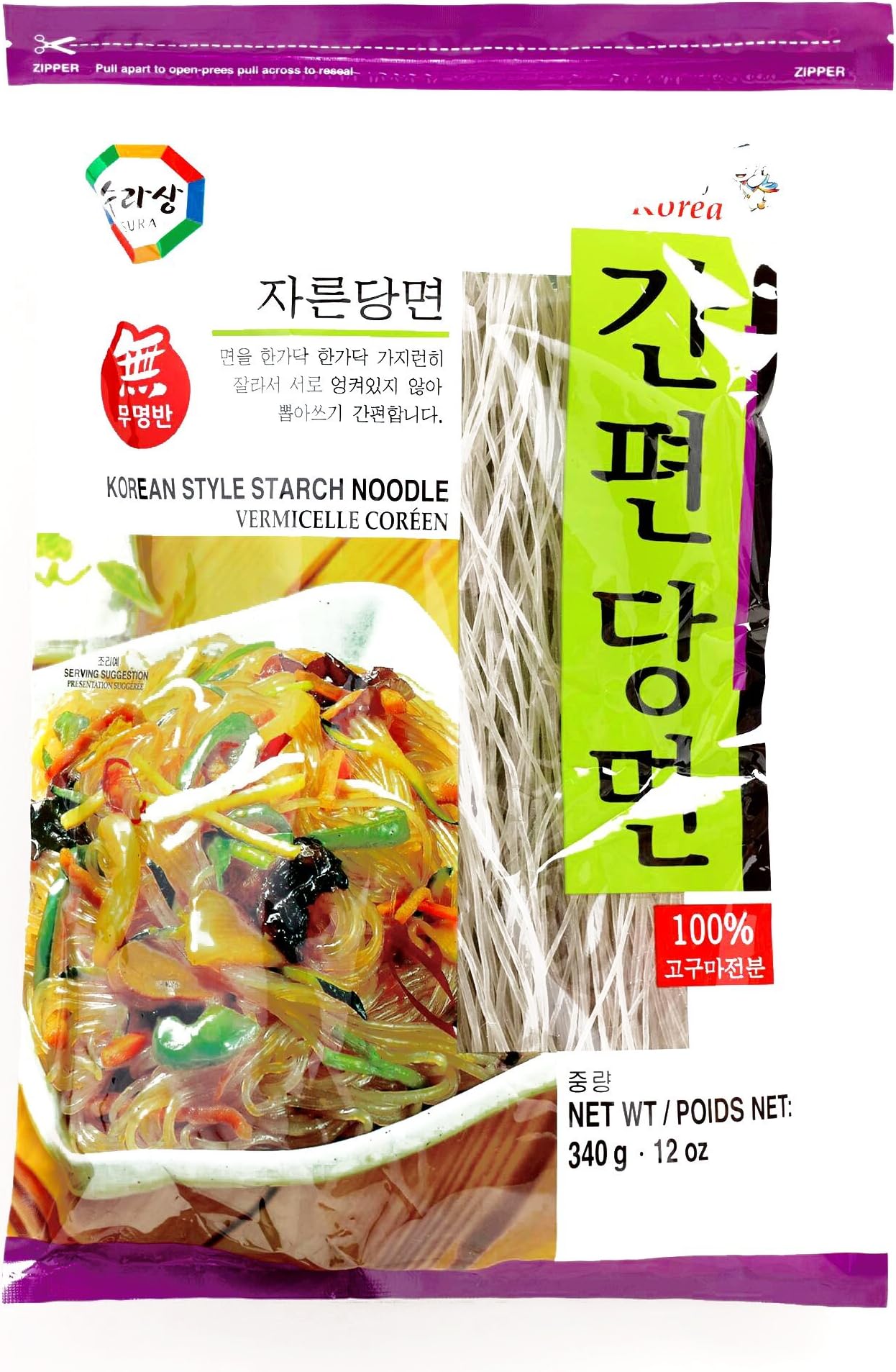 Surasang Japchae Sweet Potato Noodles 12 oz each (4 Items Per Order)