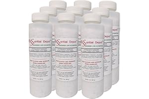 Essential Depot Potassium Hydroxide Flakes KOH, 9 lbs (9 x 1 lb Container) Caustic Potash Anhydrous KOH Dry Electrolyte - HDPE Container with Resealable Child Resistant Cap