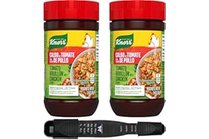 Knorr Granulated Bouillon 7.9 oz (Pack of 2) with Mighty Merchandise Adjustable measuring Spoon (Tomato with Chicken)