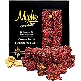 Mughe Gourmet Luxury Zereshk Barberry Turkish Delight with Pistachios and Pomegranate Flavor 360g/13oz - Gourmet Gift Box - S
