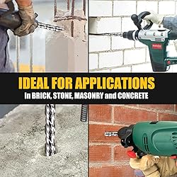 Becollo 4-Pieces SDS-Plus Rotary Hammer Drill Bit
