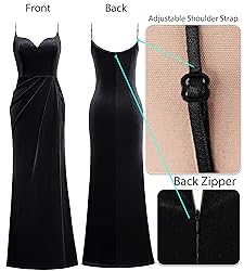 VFSHOW Womens 2025 Winter Velvet Formal Prom Maxi