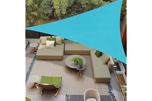 COOLBOYS 16' x 16' x 16' Sun Shade Sail Triangle Turquoise UV Block Outdoor Shade Canopy Sunshade for Patio Lawn Garden Carport Backyard Deck Pergola