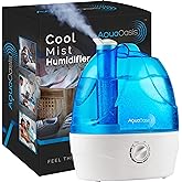 AquaOasis® Cool Mist Humidifier (6L Water Tank) Quiet Ultrasonic Humidifiers for Bedroom & Large room - Adjustable -360 Rotat