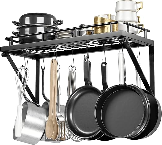 Amazon Com Pot Rack Organizer With Upgraded Hardware Support