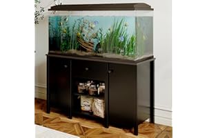 FACEKET Fish Tank Stand - Heavy Duty Wooden 55-75 Gallon Aquarium Stand with Storage Cabinet for Fish Tank Accessories - 770 LBS Capacity, 51"x19.3"x29"H