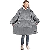 Catalonia Blanket Hoodie for Kids, Oversized Wearable Sherpa Sweatshirt Pullover for Teens Youth, Gift Idea