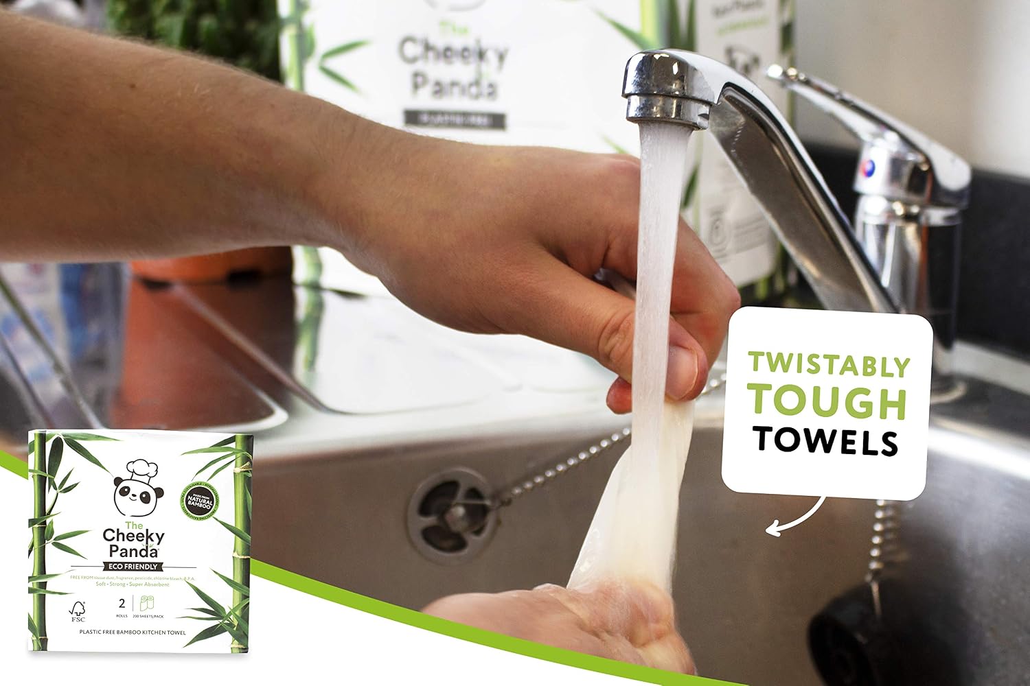 The Cheeky Panda Bamboo Kitchen Roll, White, 2 Count (Pack of 1) - Image 5