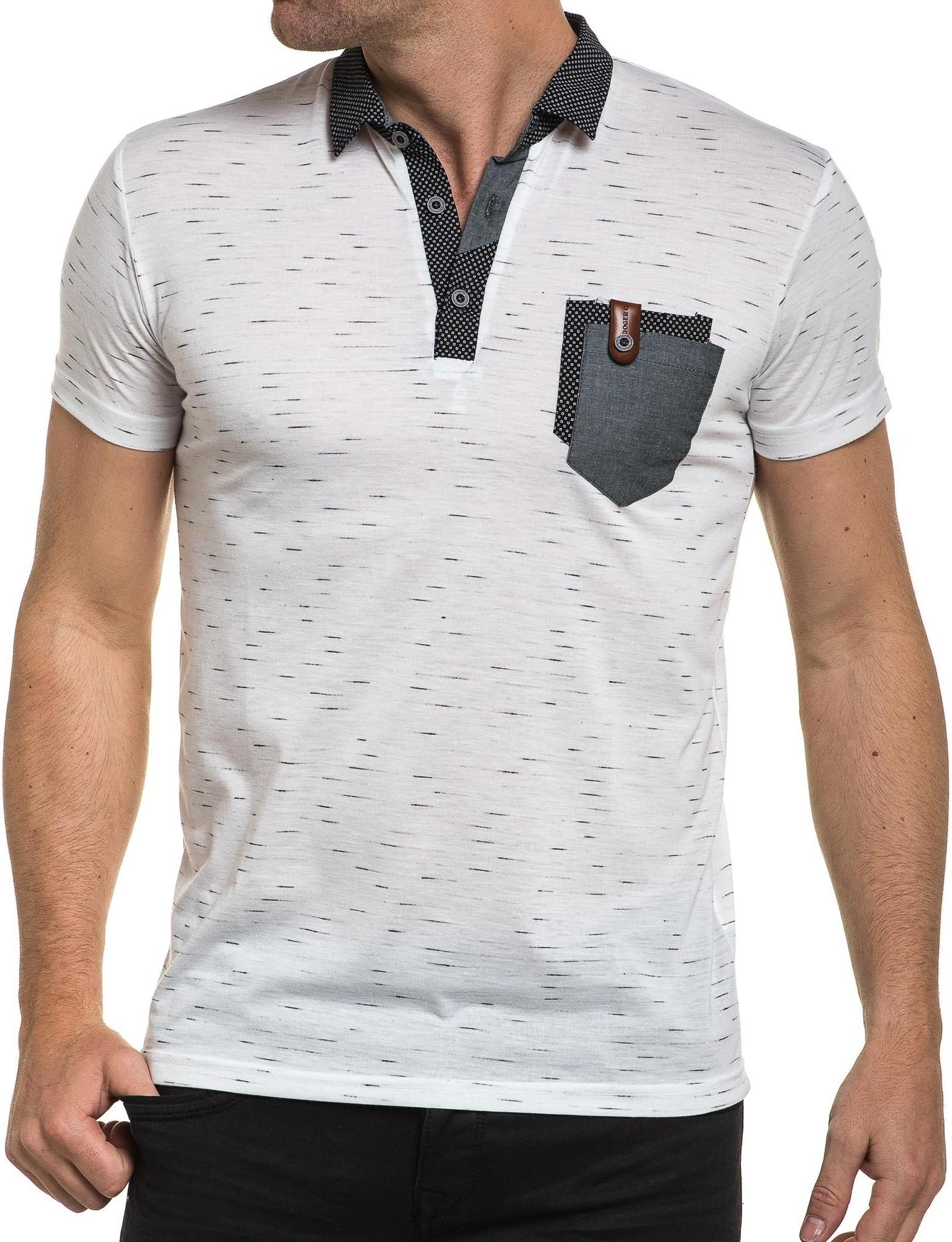 BLZ Jeans Polo White Double Breast Pocket