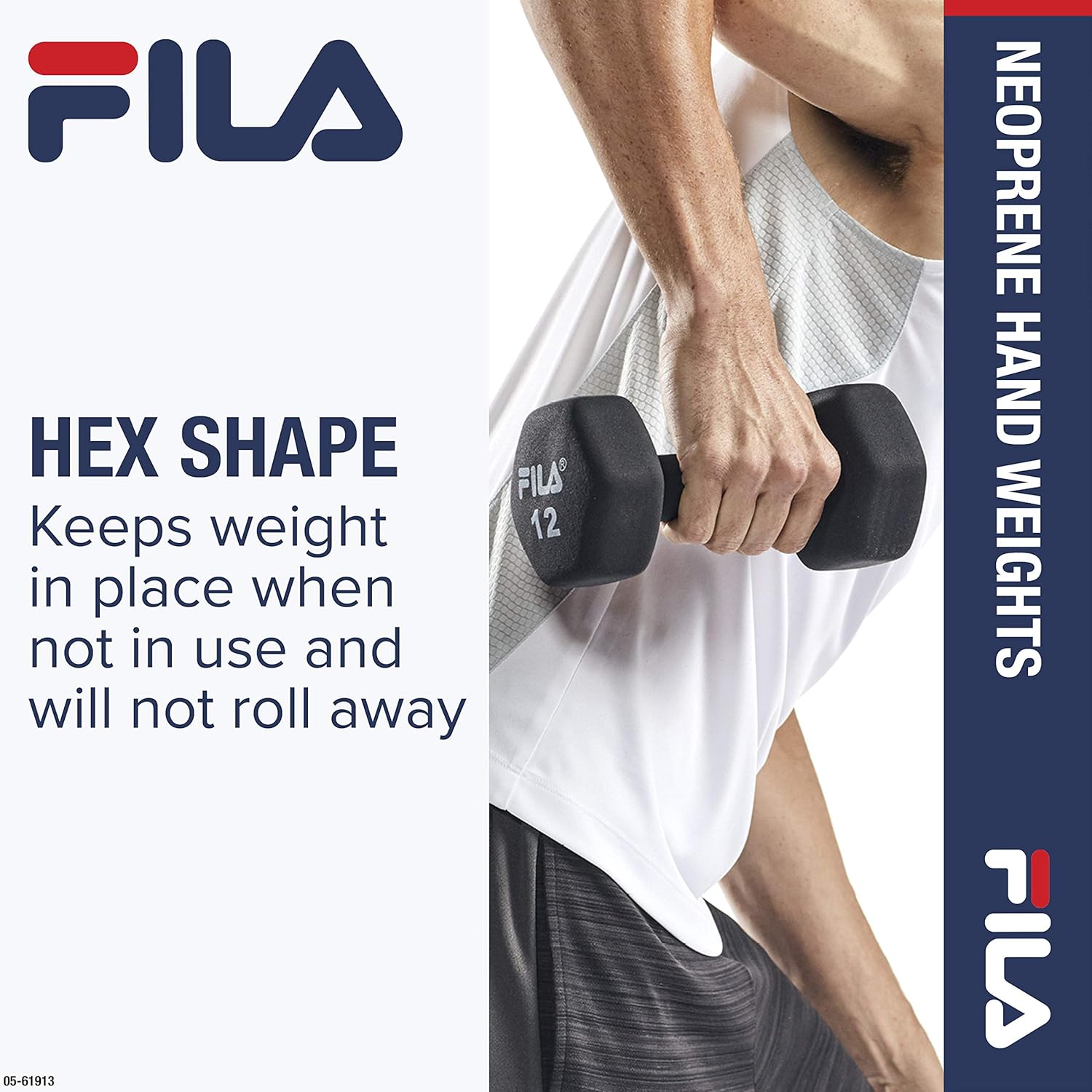 FILA Accessories Hand Weights for Women & Men - 5lb Dumbbell Neoprene Covered for Workout, Exercise & Fitness (Sold as Single 5 Pound Dumbbell) : Sports & Outdoors