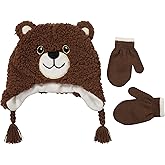 Toddler Winter Hat and Gloves Set for Ages 4-7 or Boys & Girls Winter Hat & Toddler Mittens Ages 2-4