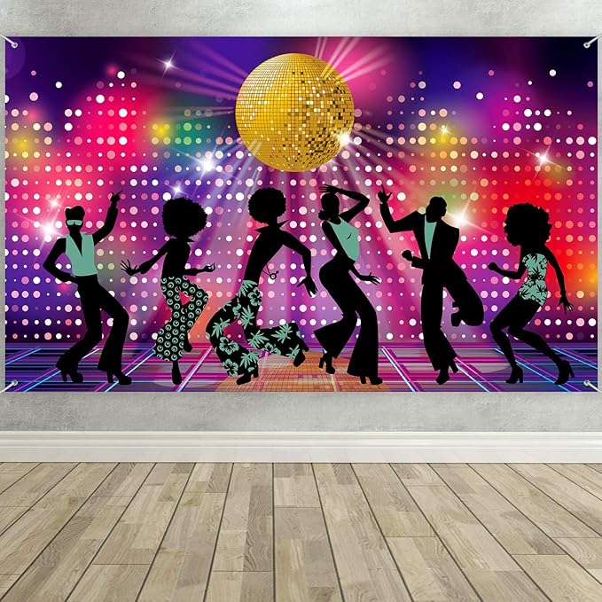 Disco Party Decorations Supplies, Large Fabric 70s 80s 90s Disco Fever
