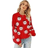 Lesmart Womens Ugly Christmas Sweater Funny Santa Funny Xmas Holiday Party Knitted Pullover