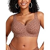 OEAK Womens Wireless Jelly Bra Plus Size Supportive Seamless Bras Full Coverage Push Up Comfortable No Underwire Tshirt Bras