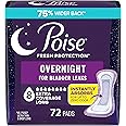 Poise Overnight Incontinence & Postpartum Pads for Bladder Leaks, 8 Drop Extra Coverage, 72 Count (2 Packs of 36), Packaging May Vary