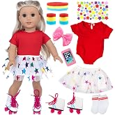 18 Inch Girl Doll Travel Skating Sport Play Set - 7PC Outdoor Accessories (Not Include Doll)