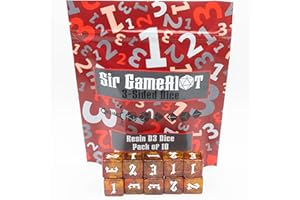 Set of Custom Made Resin d3 (3-Sided Dice) | Sir GameAlot | Resin Glitter 6-Sided dice Numbered 1 to 3 | Use for Dungeons and