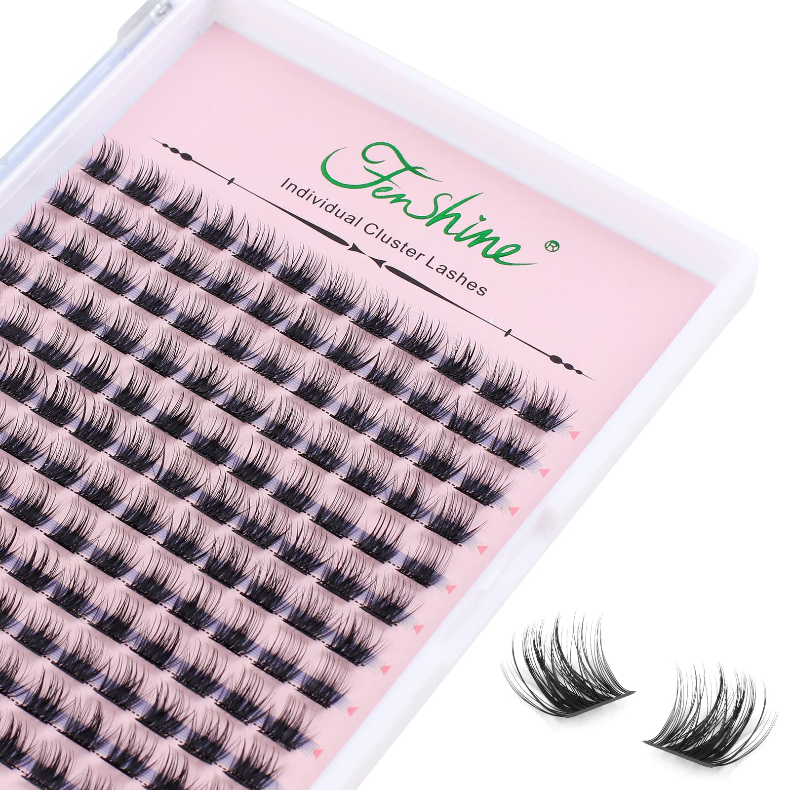 Fenshine Cluster Lashes Individual Lashes Wide Stem C/D Curl 9-15mm Length DIY Eyelash Extension Individual Soft False Lashes for Personal Use at Home (Single Box, 11mm(144pcs)) — image 1