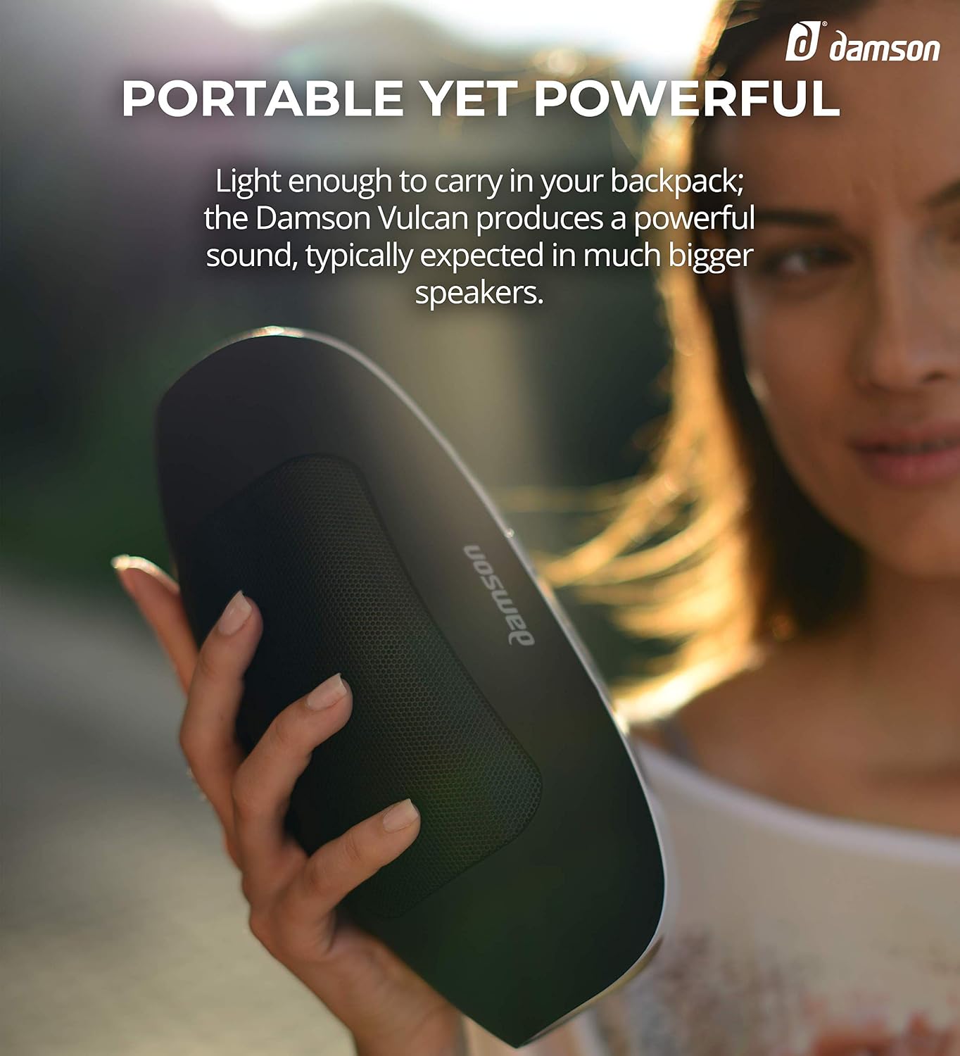 Damson Vulcan Portable Wireless Bluetooth Speaker with Solid Bass in all Black - Image 4