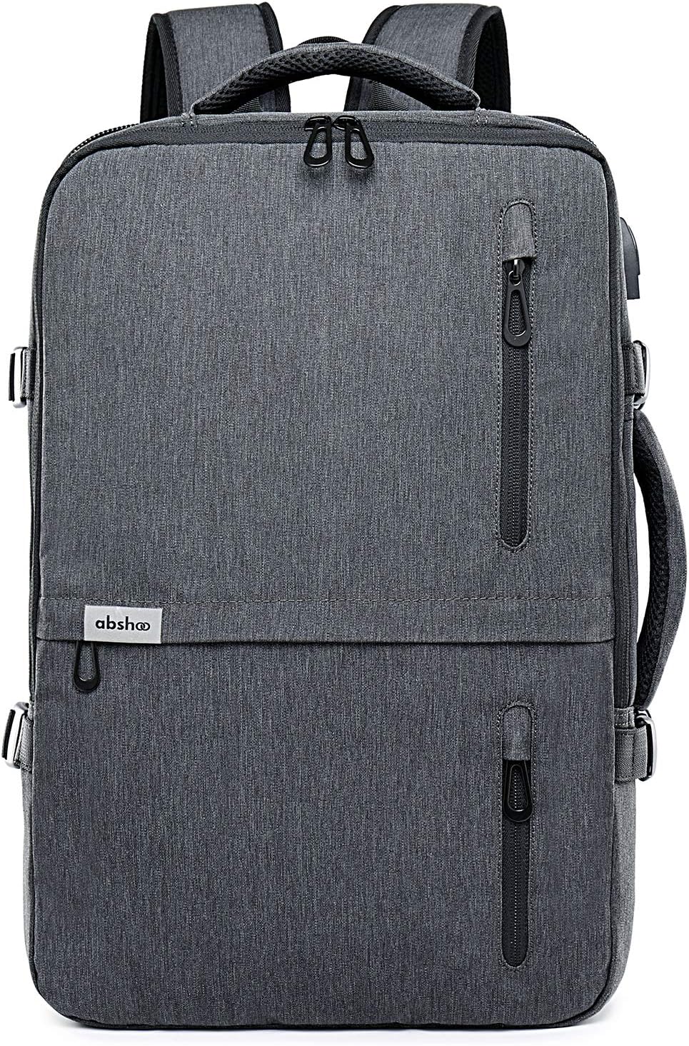 Abshoo 35L Carry On Travel Backpack Flight Approved Business Laptop Backpacks With USB Charging Port (Dark Grey)
