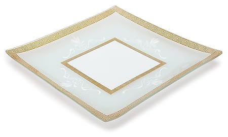 GAC grande 13 inch templado cristal bandeja plato cuadrado de ...