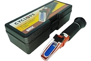 CYCLOPS INSTRUMENTS Brix Premium Refractometer Specific Gravity SG Tester (0-32% Range) for Wort, Beer, Alcohol, Wine Making, Home Brewing Quality Control Device for Juice, Fruits, Maple Syrup, Sugar