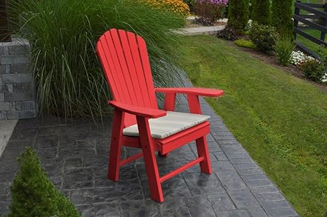 Amazon Com Poly Upright Adirondack Chair Bright Red Kitchen Dining