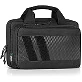 Savior Equipment Specialist Series Tactical Double Scoped Handgun Firearm Case Pistol Bag For Outdoor Hunting Shooting Range, Lockable Compartment (Obsidian Black, 13" x 9" Double Pistol Case)