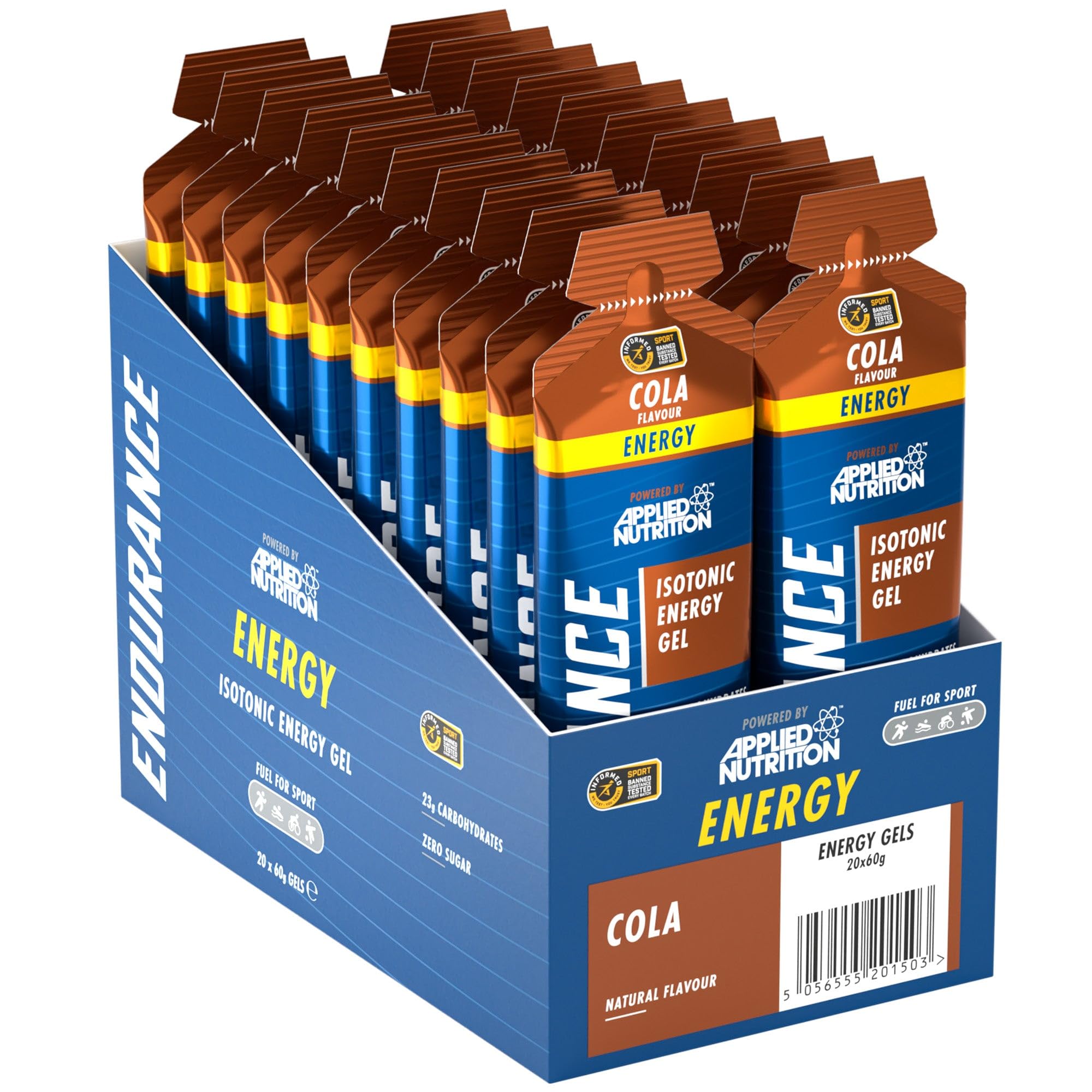 ISOTONIC | Caffeine Free Energy Gel | Performance-Enhancing Formula | Zero Fat Zero Sugar | 23g Carbohydrates (Pack of 20 x 60g) (Cola)