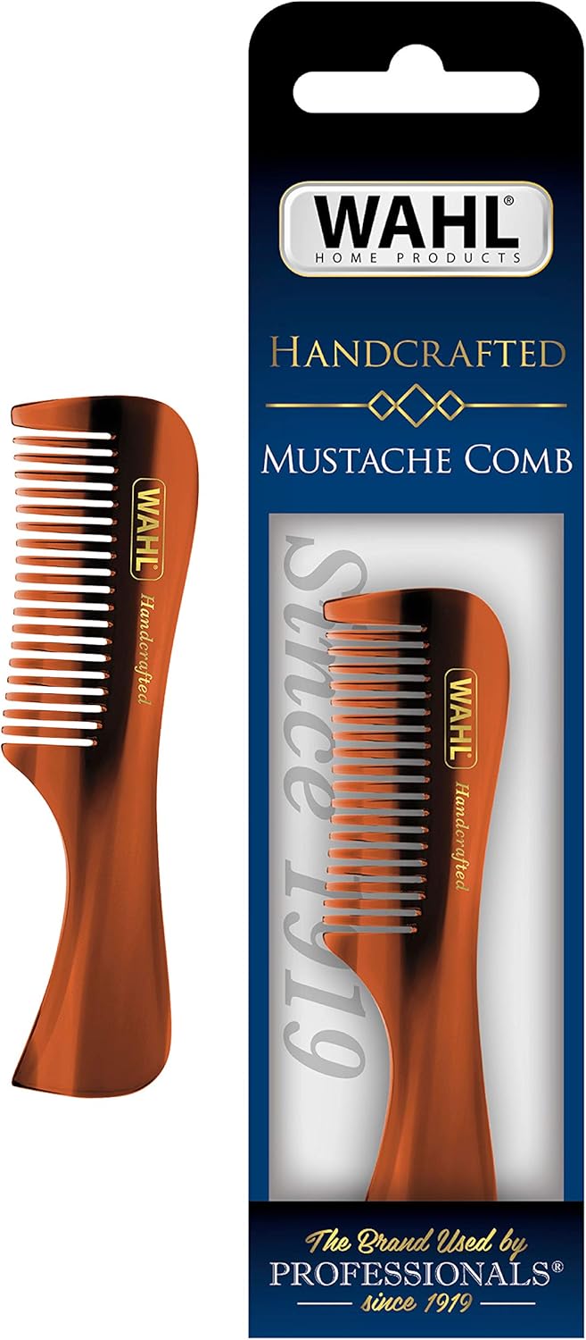 Wahl Moustache Comb Men's Grooming Handcrafted Comb for Hair, Beard