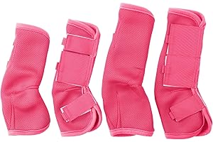 Gallopoff Fly Boots for Horses Set of 4, Non-Slip Horse Fly Boots, Comfy Airflow Mesh, No More Stomping & Horsefly Nuisance Pink Pony