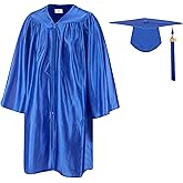 SAMDEEMI Unisex Shiny Kindergarten Graduation Gown Cap Set with 2025 Tassel, for Preschool Toddler Children
