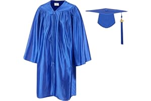 SAMDEEMI Unisex Shiny Kindergarten Graduation Gown Cap Set with 2025 Tassel, for Preschool Toddler Children