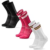 DANISH ENDURANCE Cycling Socks, Crew Length, Breathable, Cushioned, Biking Socks for Men & Women, 3 & 5-Pack