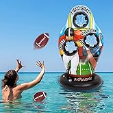 Justforjoyful Inflatable Football Target Toss Game with Mini Footballs for Kids Throwing Training Games for Yard Outdoor Indoor Beach Family Party Birthday Gift